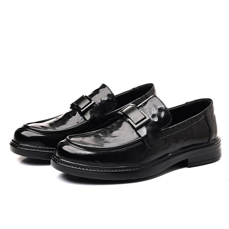 Men's British Slip-on Pointed Leather Shoes