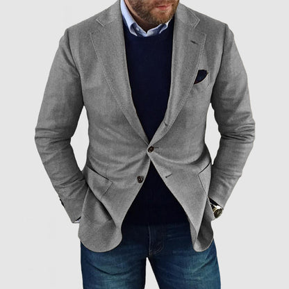 Printed Double Buckle Men's Plus Size Suit Coat