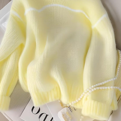Lemon Yellow Loose Long-sleeved Sweater Sweater
